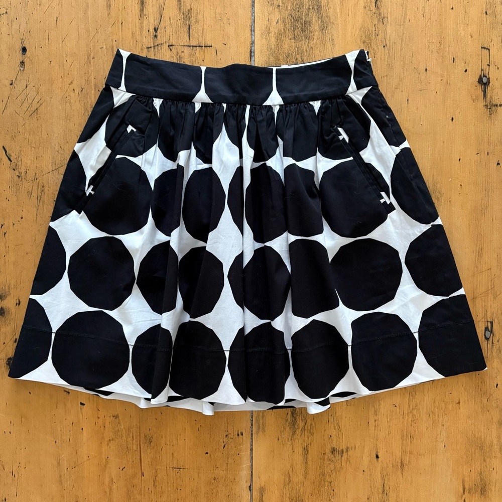 Marimekko x Banana Republic Black and White Polka Dot Mini Skirt EUC US 00P